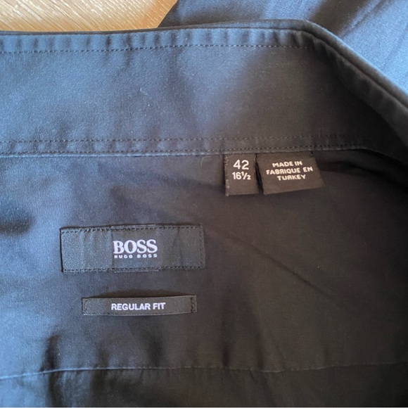 Hugo Boss Black Tuxedo Shirt Mens 16 1/2 42- French Cuffs Bib regular fit - Picture 6 of 13